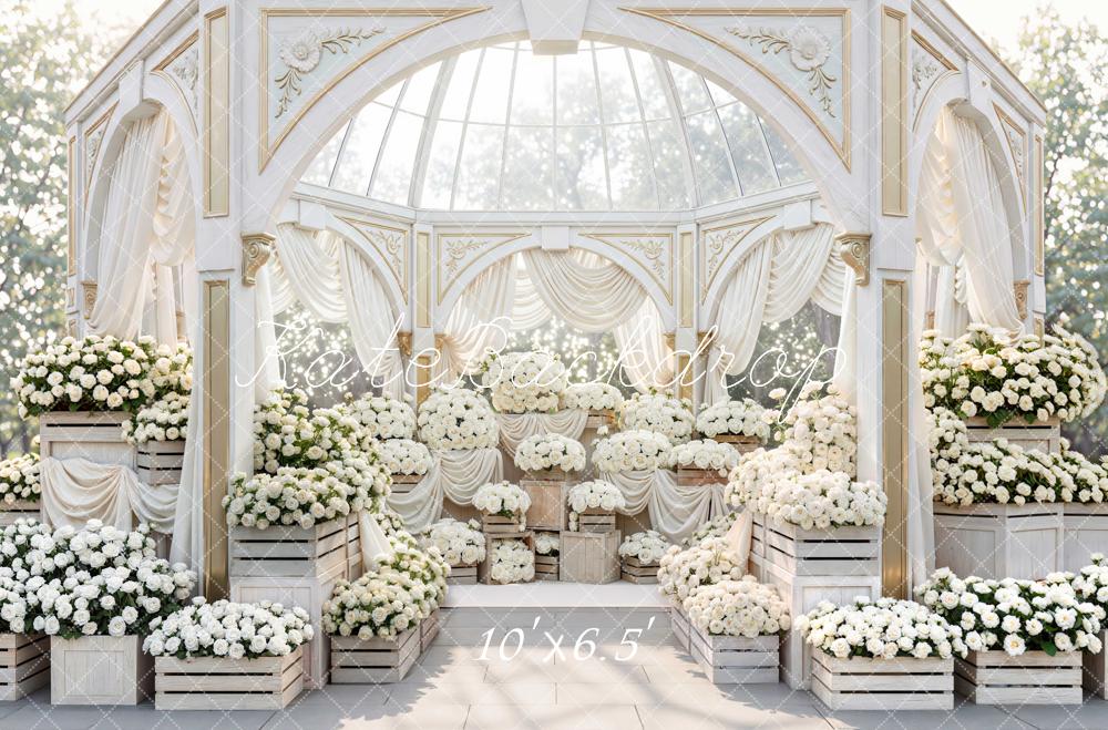 Kate Wedding White Roses Pavilion Drapes Backdrop Designed by Mini MakeBelieve - Image 4