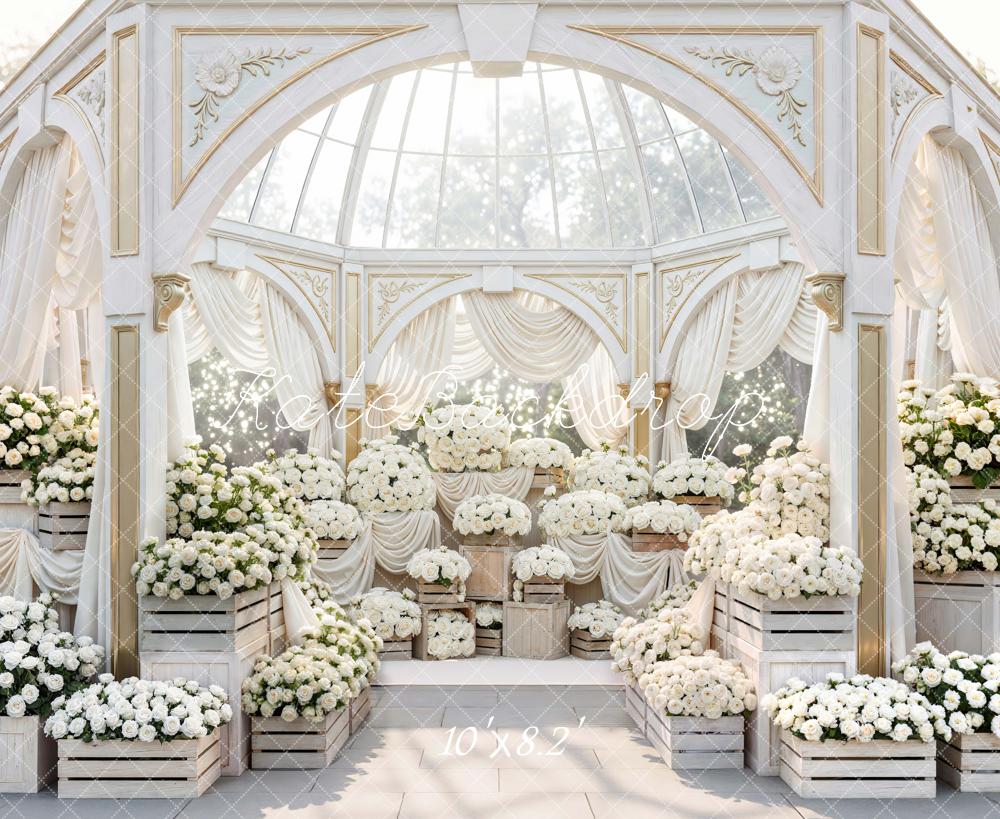 Kate Wedding White Roses Pavilion Drapes Backdrop Designed by Mini MakeBelieve - Image 6
