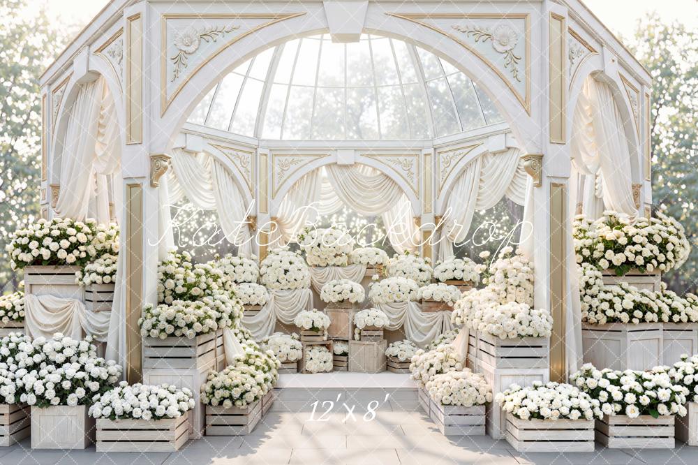 Kate Wedding White Roses Pavilion Drapes Backdrop Designed by Mini MakeBelieve - Image 8