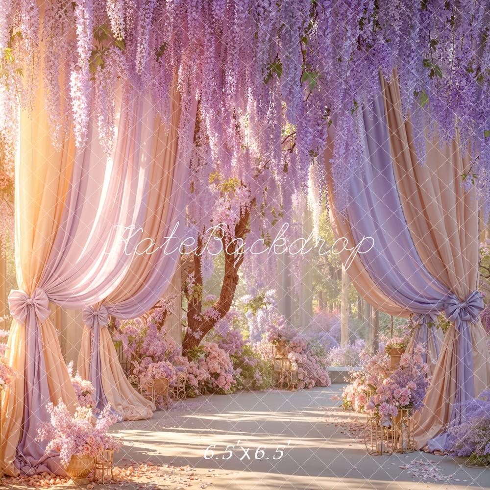 Kate Wedding Wisteria Floral Drapes Backdrop Designed by Emetselch - Image 2