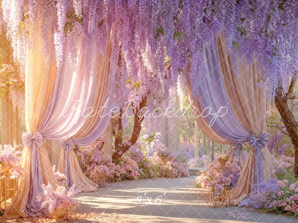 Kate Wedding Wisteria Floral Drapes Backdrop Designed by Emetselch - Image 3
