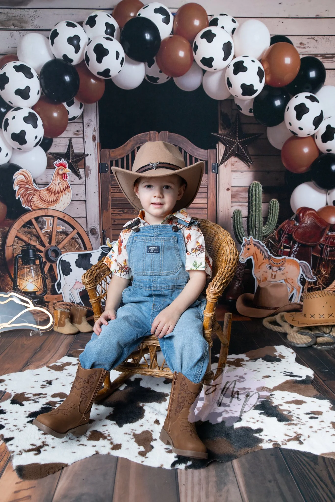 Kate Western Barn Door Cow Balloons Backdrop Designed by Emetselch - Image 4