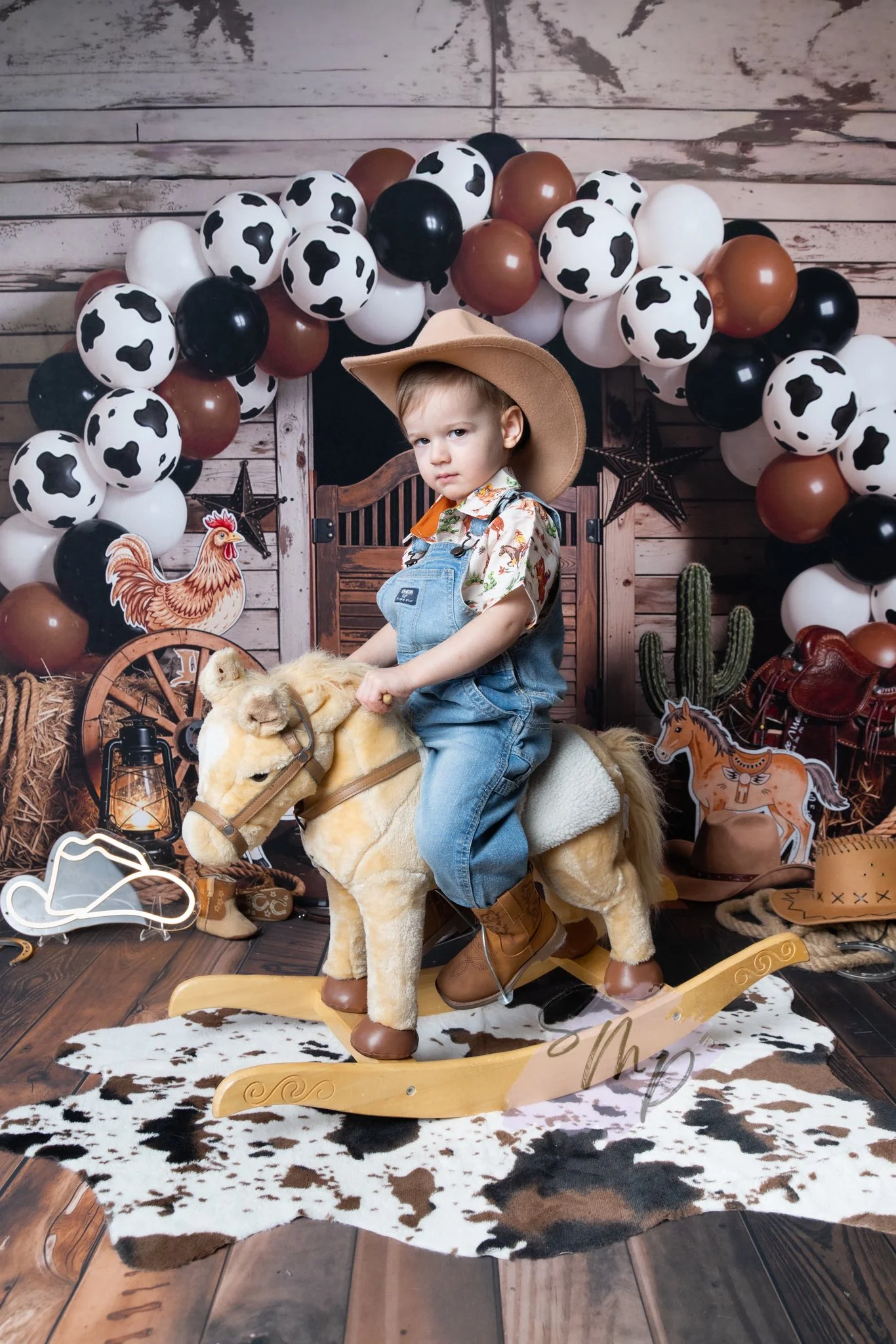 Kate Western Barn Door Cow Balloons Backdrop Designed by Emetselch - Image 5