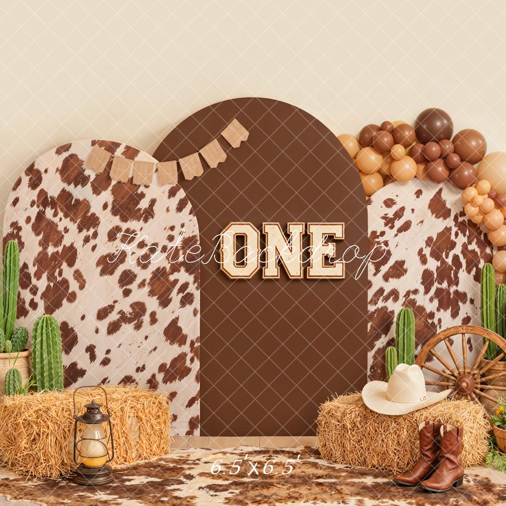 Kate Western Cowboy Cactus Hay Bales Backdrop Designed by Emetselch - Image 2