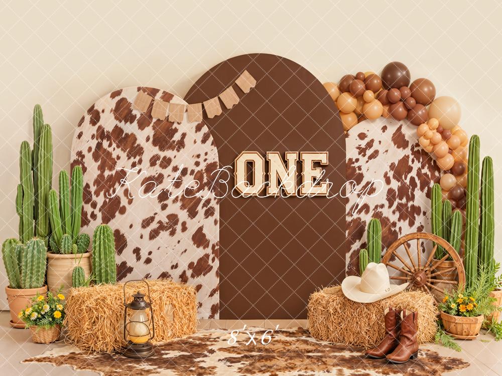 Kate Western Cowboy Cactus Hay Bales Backdrop Designed by Emetselch - Image 3