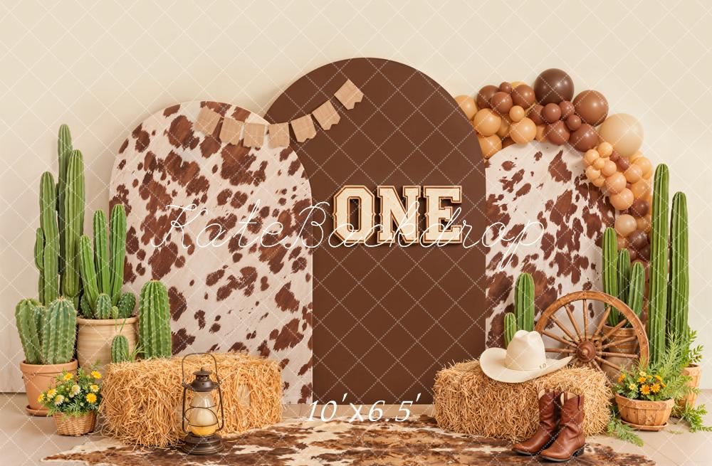Kate Western Cowboy Cactus Hay Bales Backdrop Designed by Emetselch - Image 4