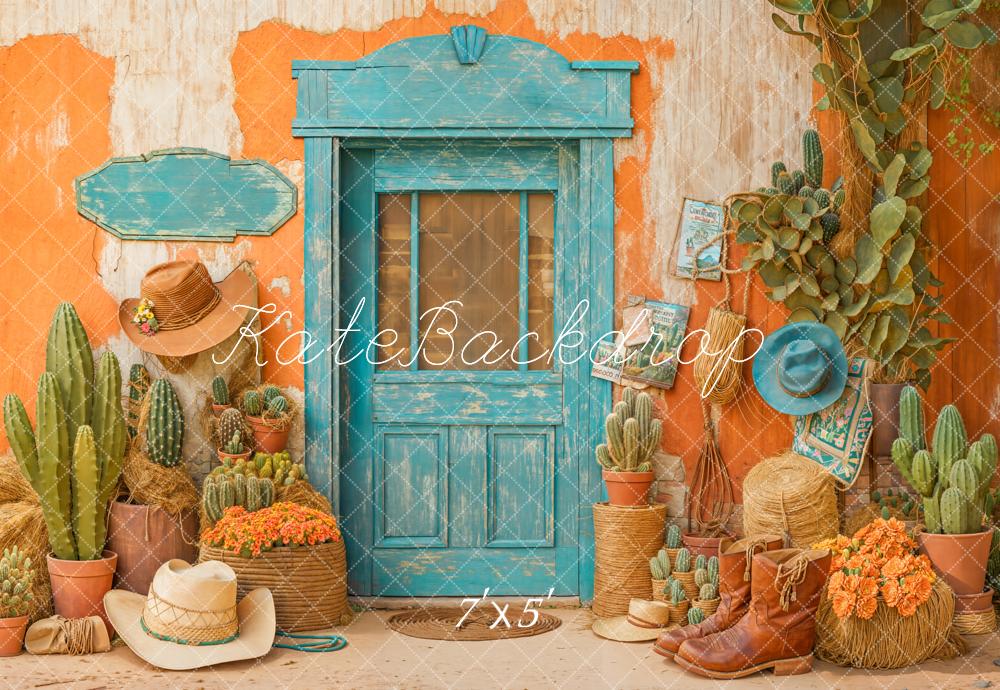 Kate Western Cowboy Desert Cactus Door Backdrop Designed by Emetselch - Image 2