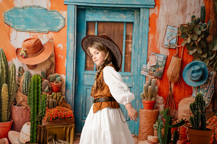 Kate Western Cowboy Desert Cactus Door Backdrop Designed by Emetselch - Image 3