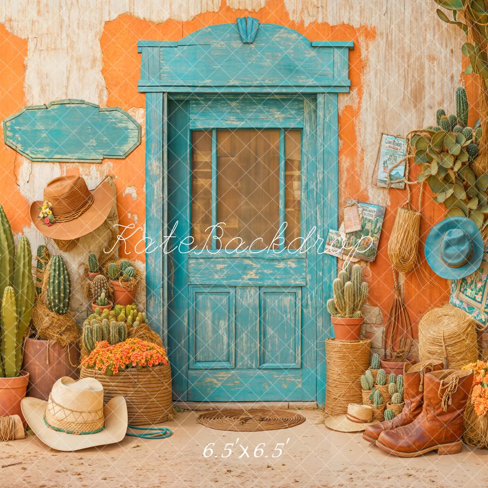 Kate Western Cowboy Desert Cactus Door Backdrop Designed by Emetselch - Image 4