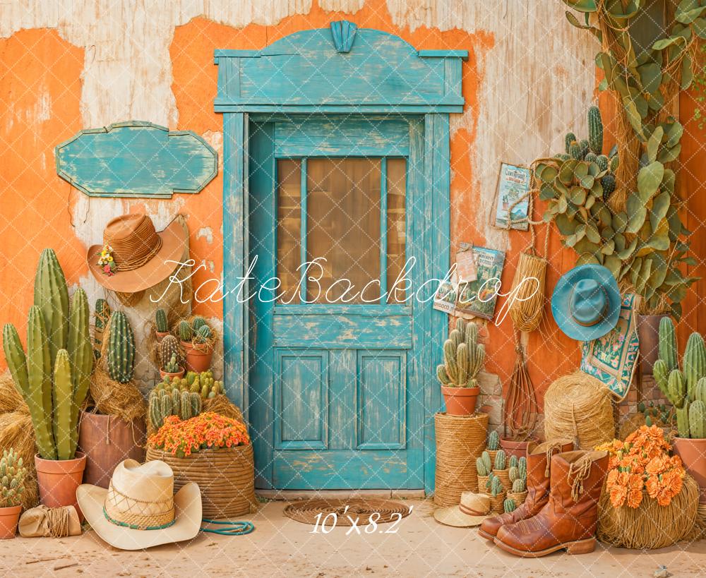 Kate Western Cowboy Desert Cactus Door Backdrop Designed by Emetselch - Image 5