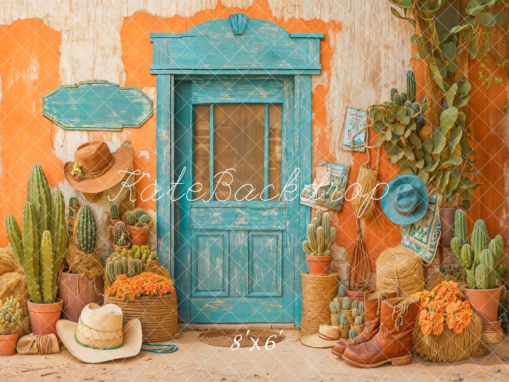 Kate Western Cowboy Desert Cactus Door Backdrop Designed by Emetselch - Image 6