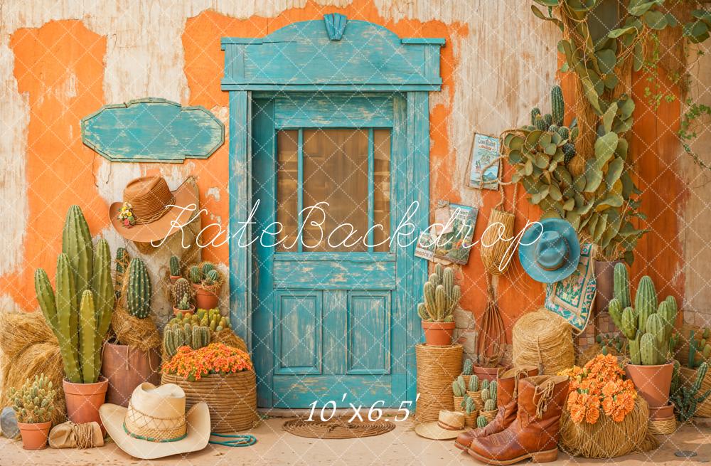 Kate Western Cowboy Desert Cactus Door Backdrop Designed by Emetselch - Image 7