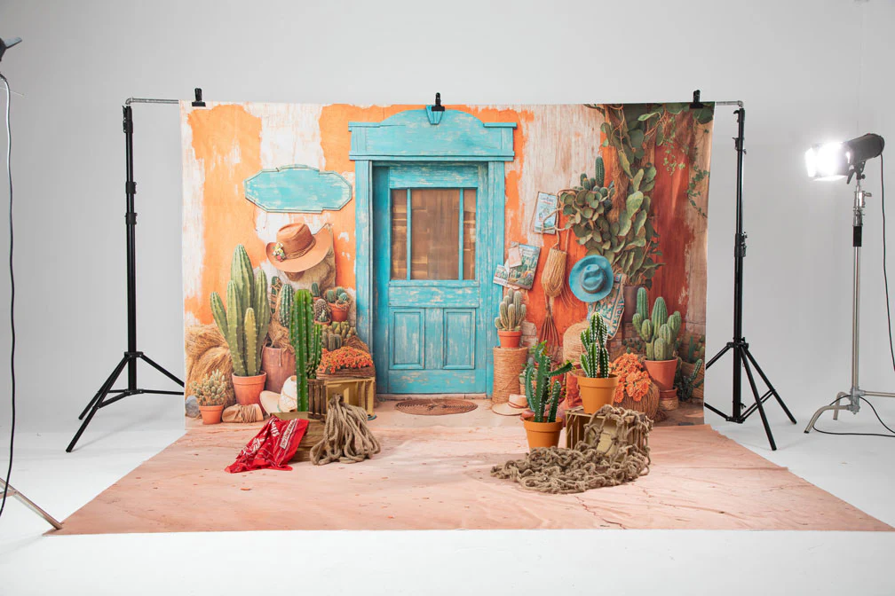 Kate Western Cowboy Desert Cactus Door Backdrop Designed by Emetselch - Image 8
