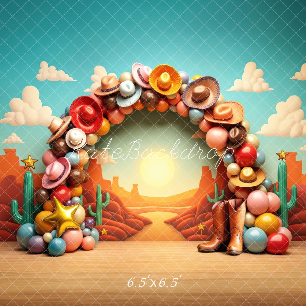 Kate Western Cowboy Hat Balloon Arch Desert Backdrop Designed by Laura Bybee - Image 2