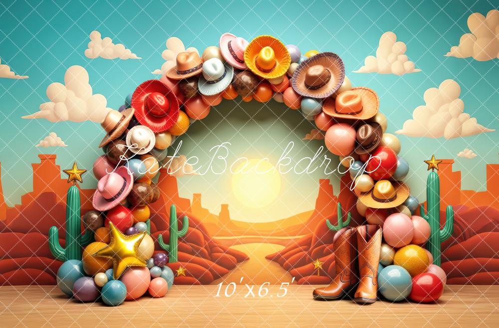 Kate Western Cowboy Hat Balloon Arch Desert Backdrop Designed by Laura Bybee - Image 4