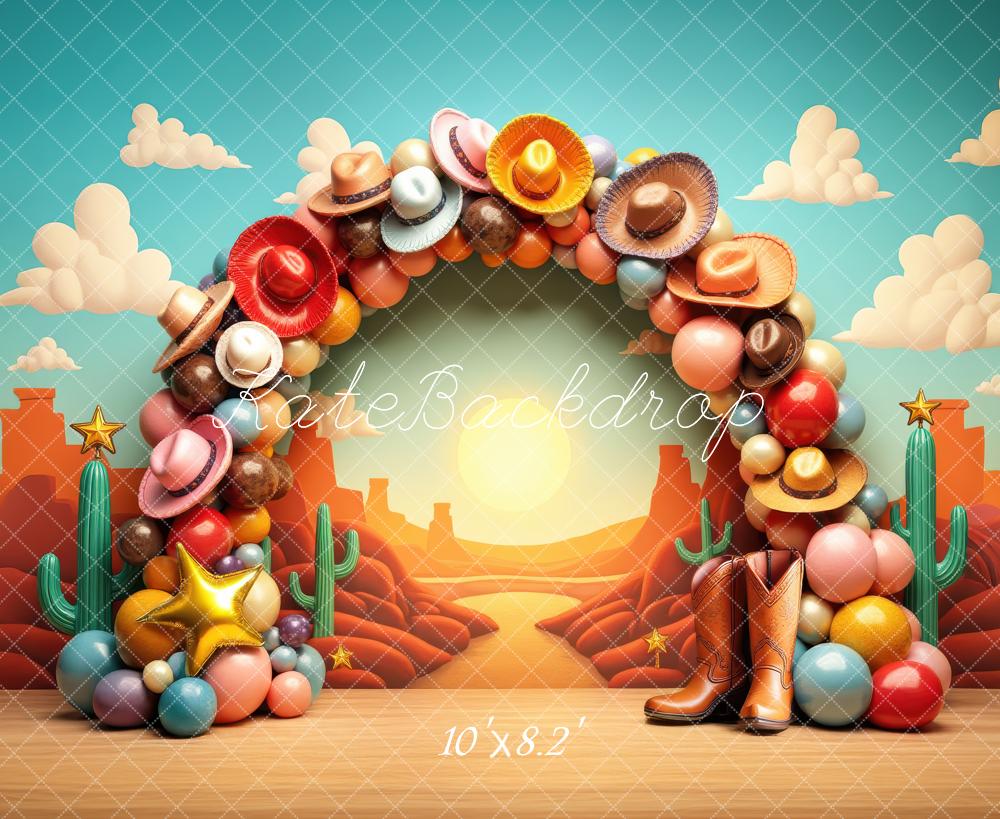 Kate Western Cowboy Hat Balloon Arch Desert Backdrop Designed by Laura Bybee - Image 6