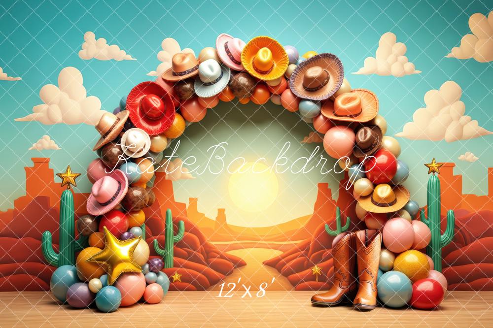 Kate Western Cowboy Hat Balloon Arch Desert Backdrop Designed by Laura Bybee - Image 8