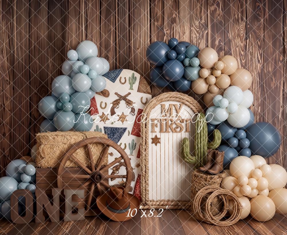 Kate Western Cowboy Hay Bales Balloons Backdrop Designed by Emetselch - Image 6