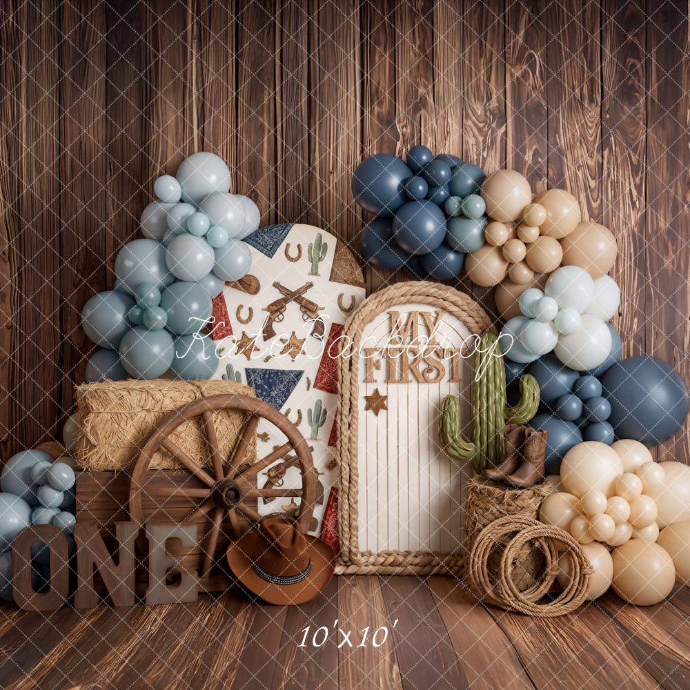 Kate Western Cowboy Hay Bales Balloons Backdrop Designed by Emetselch - Image 7