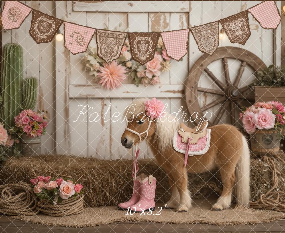 Kate Western Pony Hay Rustic Backdrop Designed by Emetselch - Image 6