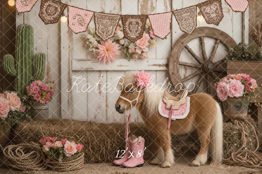 Kate Western Pony Hay Rustic Backdrop Designed by Emetselch - Image 8