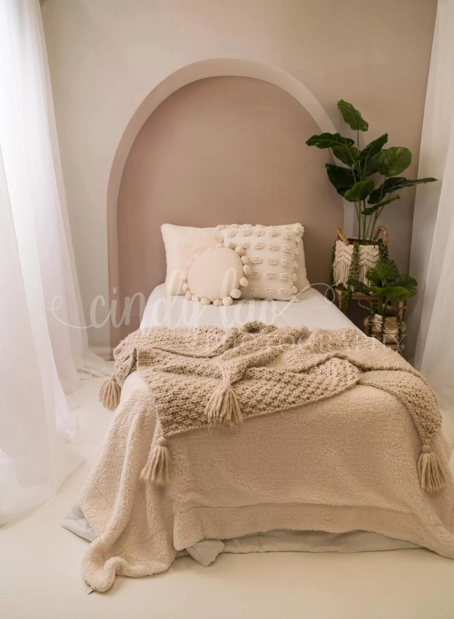Kate Beige White Art Arch Wall Boho Backdrop Designed by Kate Image - Image 13