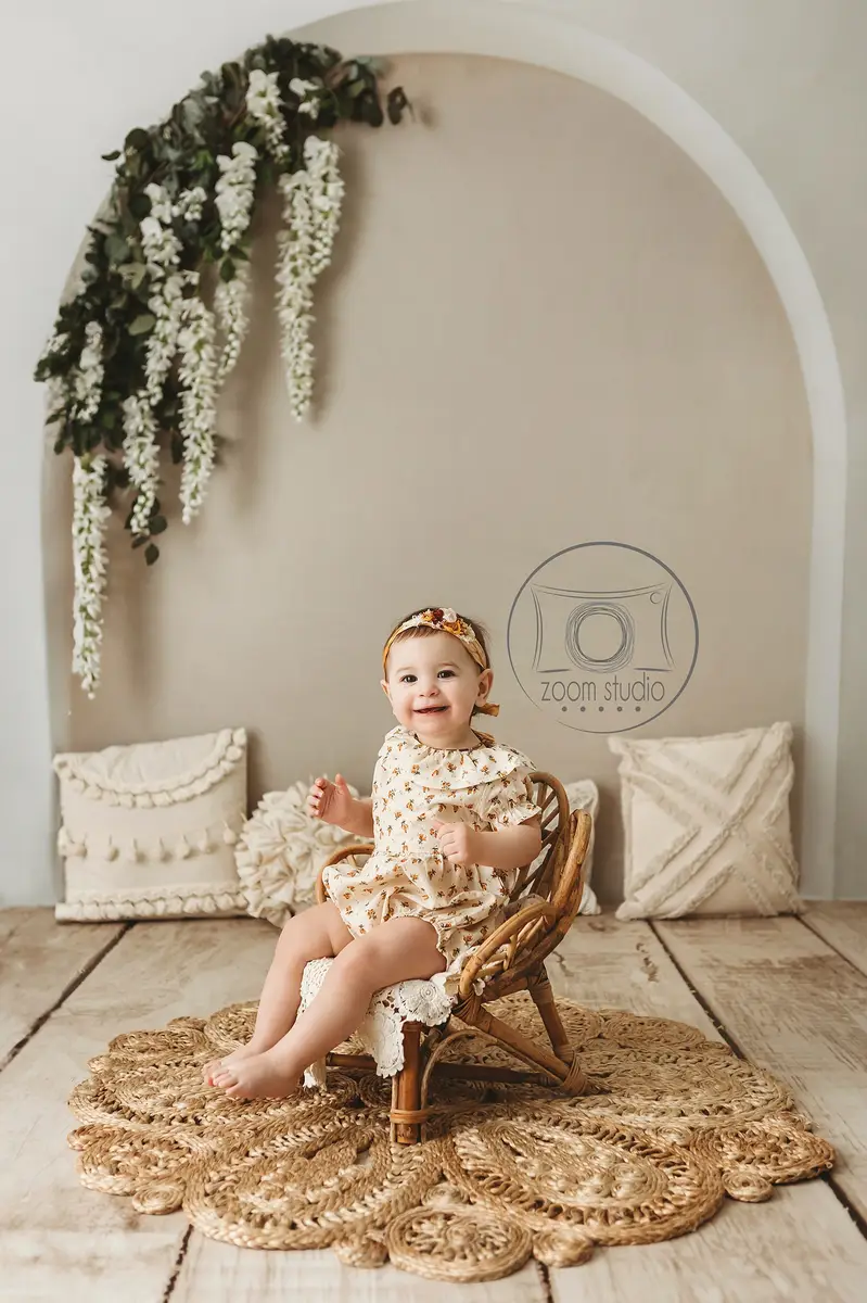 Kate Beige White Art Arch Wall Fleece Backdrop Designed by Kate Image - Image 5
