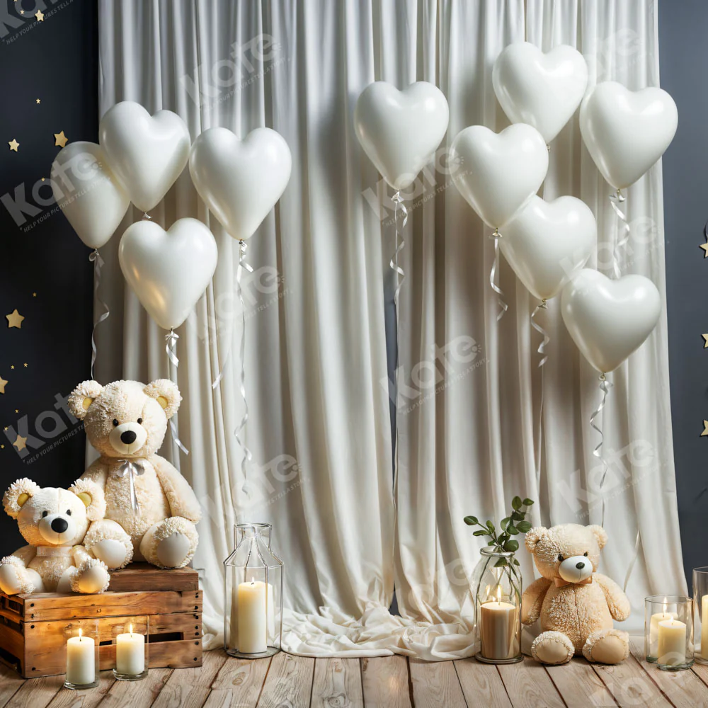 Kate White Balloon Candle Bear Backdrop Designed by Chain Photography - Image 2