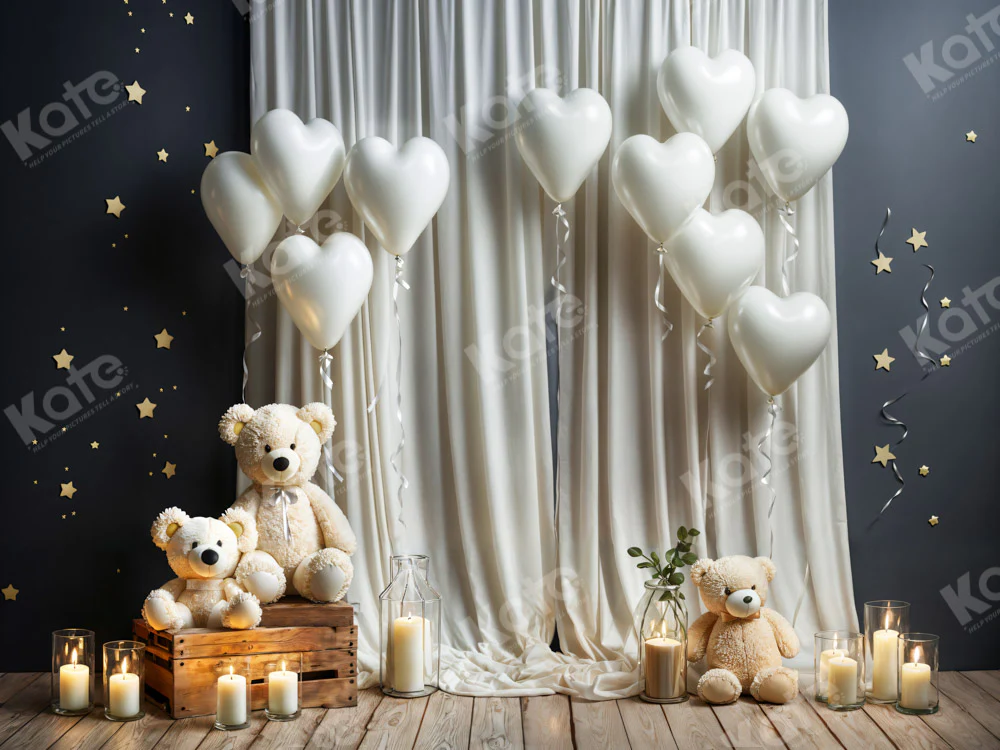 Kate White Balloon Candle Bear Backdrop Designed by Chain Photography - Image 3