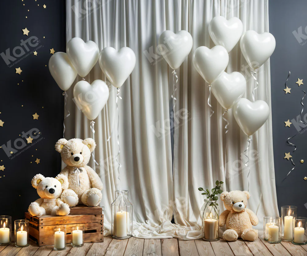 Kate White Balloon Candle Bear Backdrop Designed by Chain Photography - Image 4