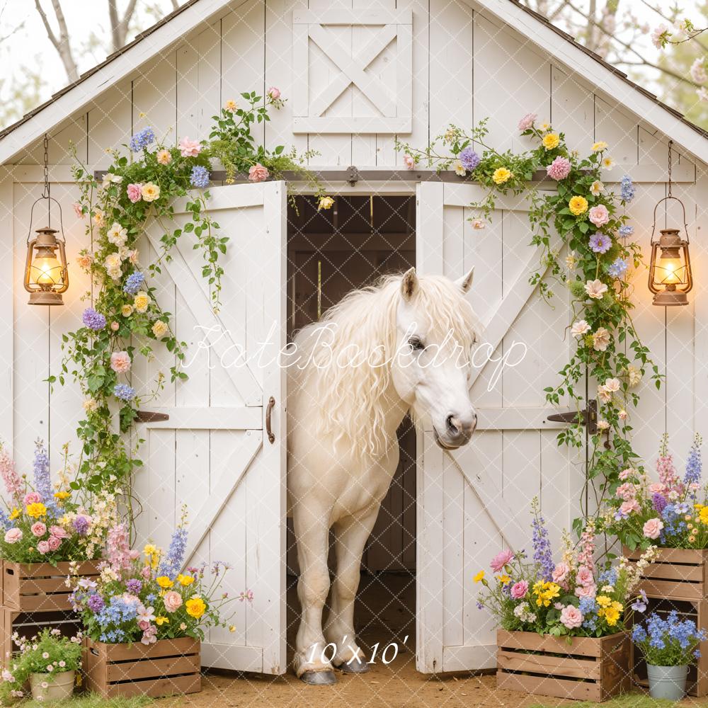 Kate Spring White Barn Pony Crates Backdrop Designed by Emetselch - Image 7