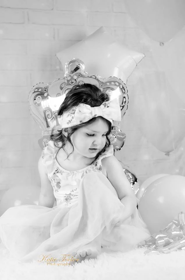 Kate White Brick Wall Pink Balloons and Decorations Girl Birthday Backdrop for cake smash - Image 3