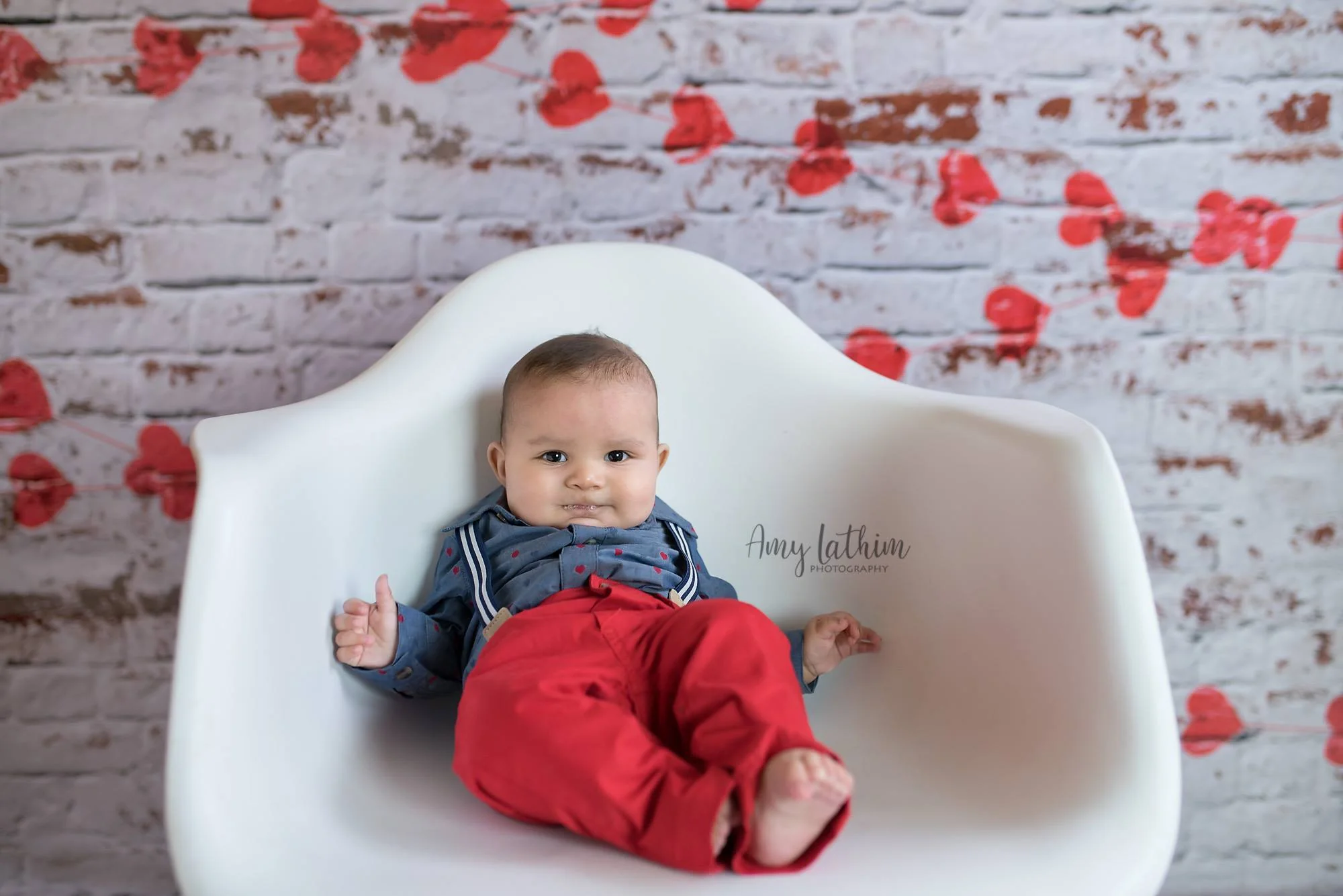 Kate white brick wall with red hearts Valentine's Day Backdrop for Photography designed by Jerry_Sina - Image 11