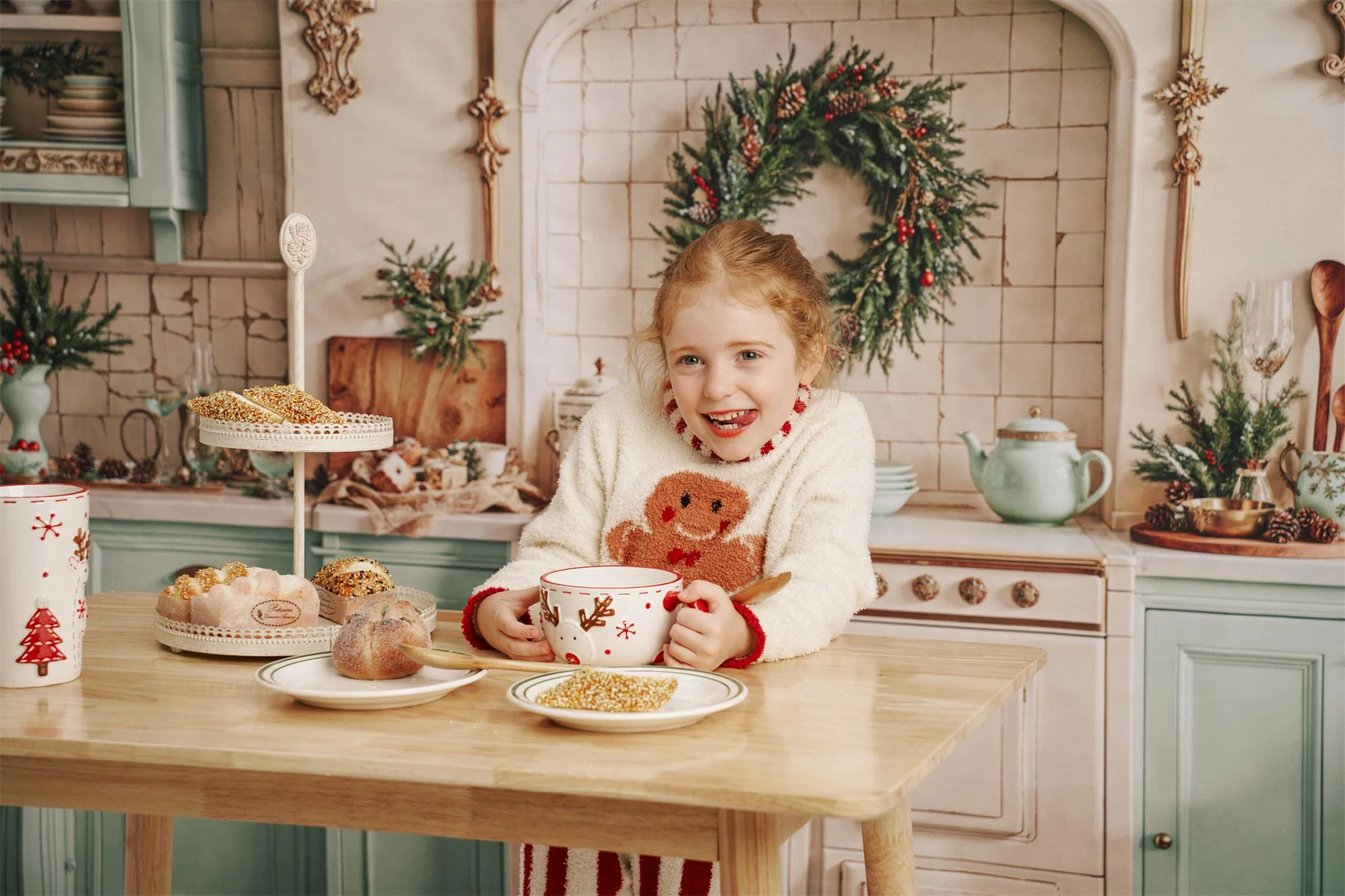 Kate White Christmas Kitchen Cupboard Backdrop Designed by Emetselch - Image 2