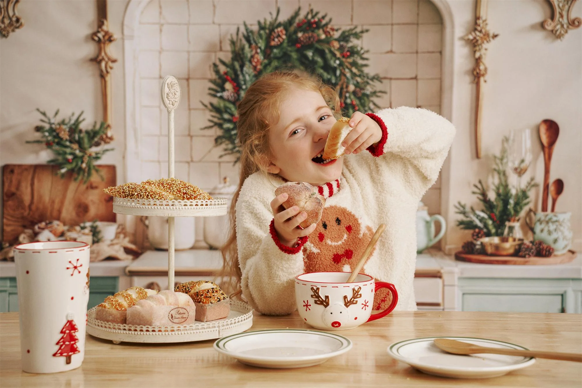 Kate White Christmas Kitchen Cupboard Backdrop Designed by Emetselch - Image 3