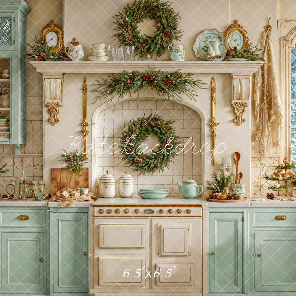 Kate White Christmas Kitchen Cupboard Backdrop Designed by Emetselch - Image 4