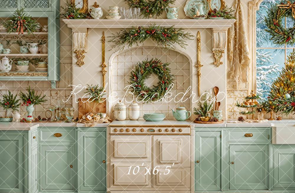 Kate White Christmas Kitchen Cupboard Backdrop Designed by Emetselch - Image 6
