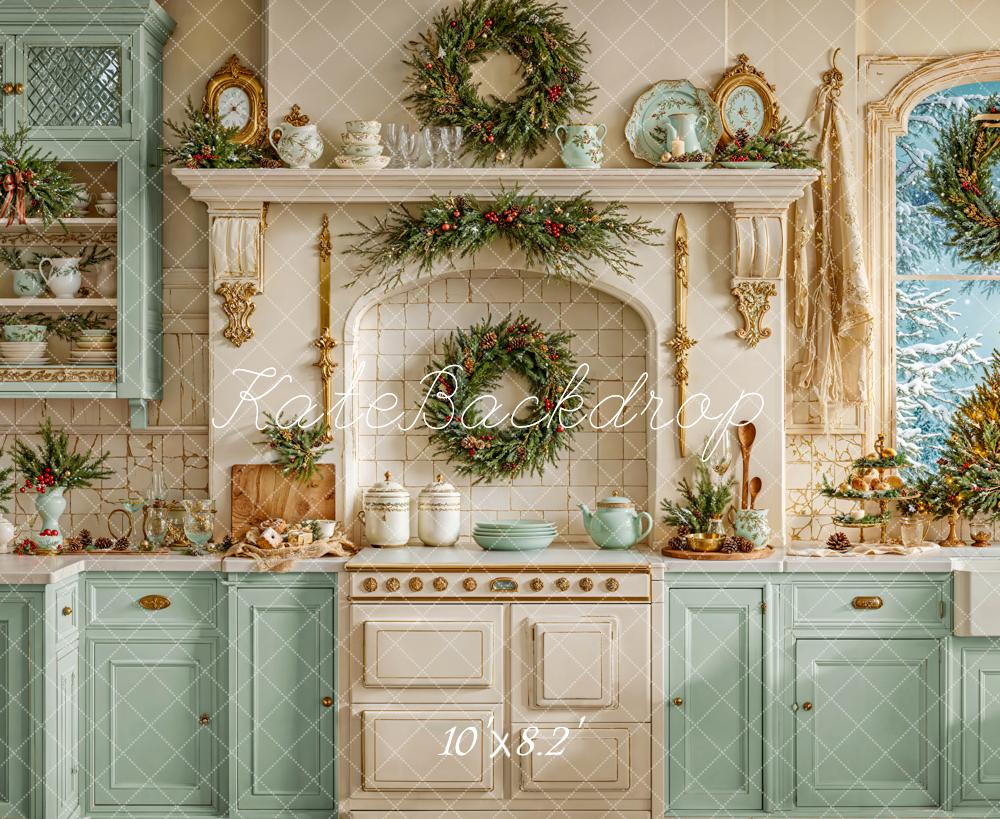 Kate White Christmas Kitchen Cupboard Backdrop Designed by Emetselch - Image 7
