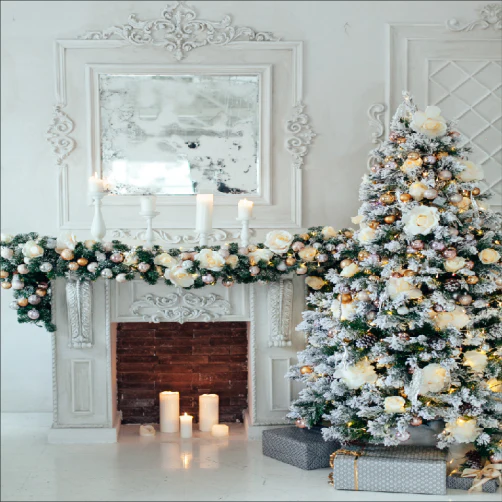 Kate White Christmas Photography Backdrop Fireplace Studio Props - Image 3