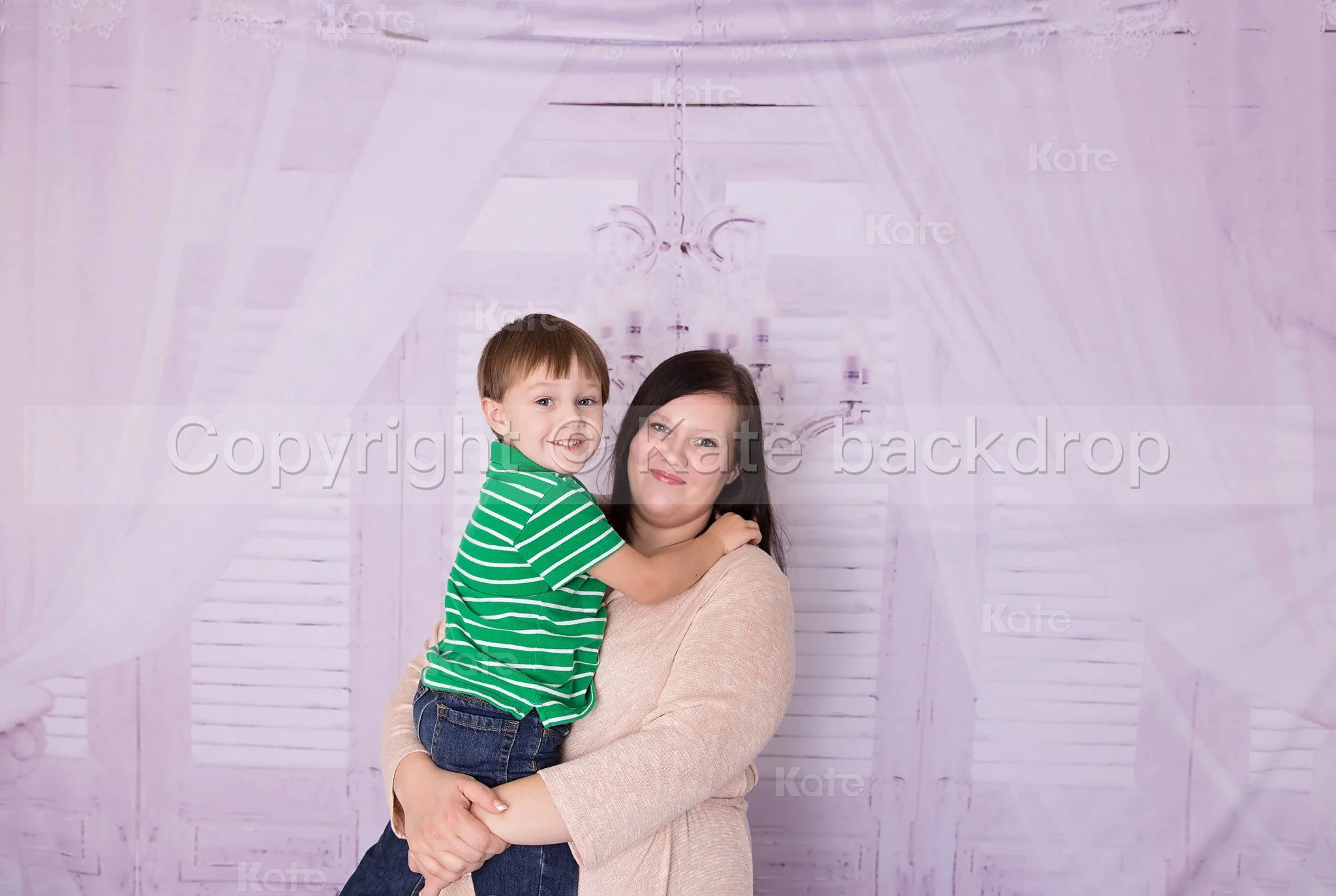 Kate White Curtain Backdrop Wood Wall Baby Photography Background - Image 3