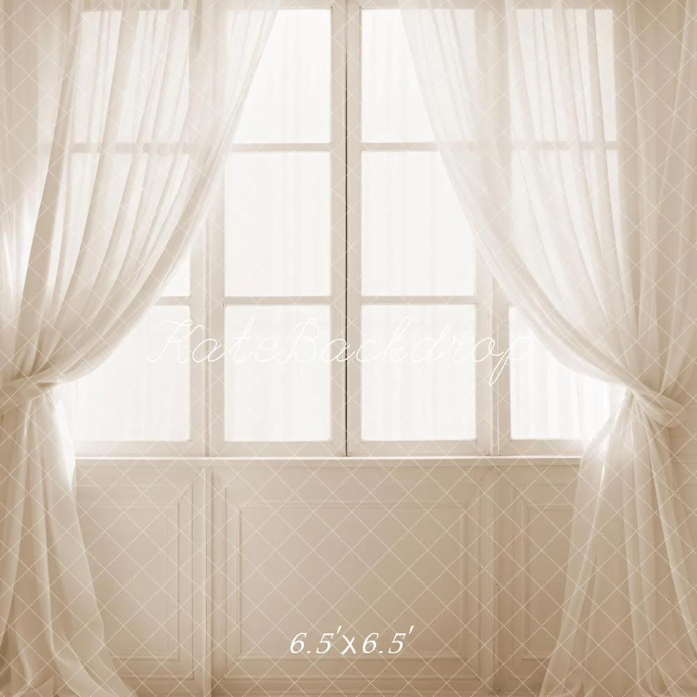 Kate White Curtain Vintage Window Backdrop Designed by Emetselch - Image 2