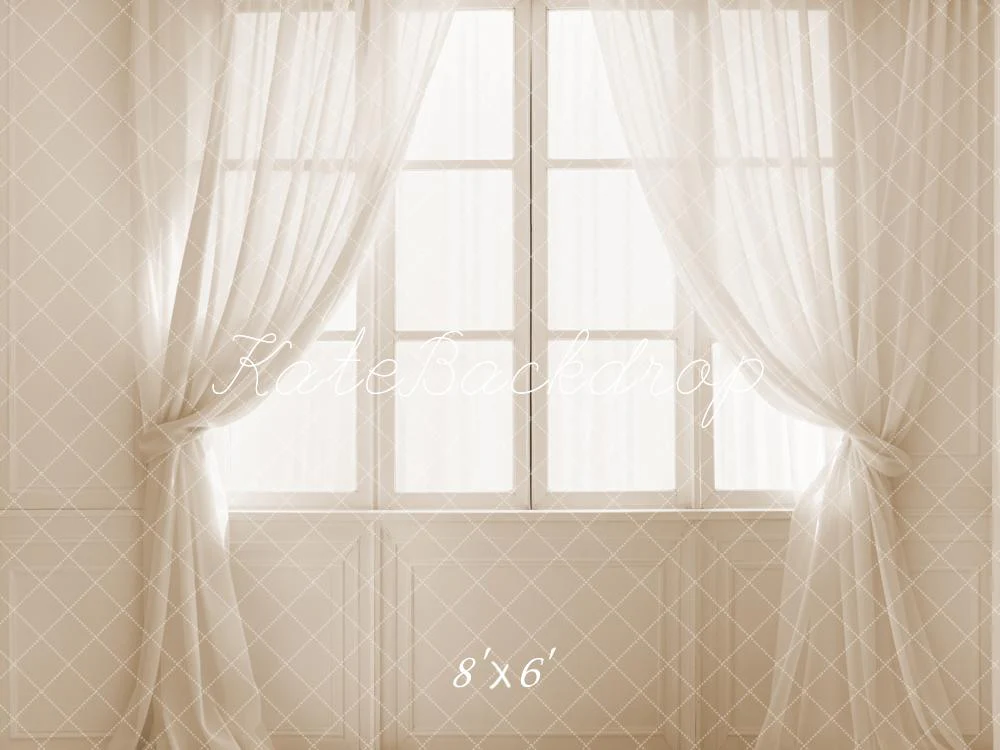 Kate White Curtain Vintage Window Backdrop Designed by Emetselch - Image 3