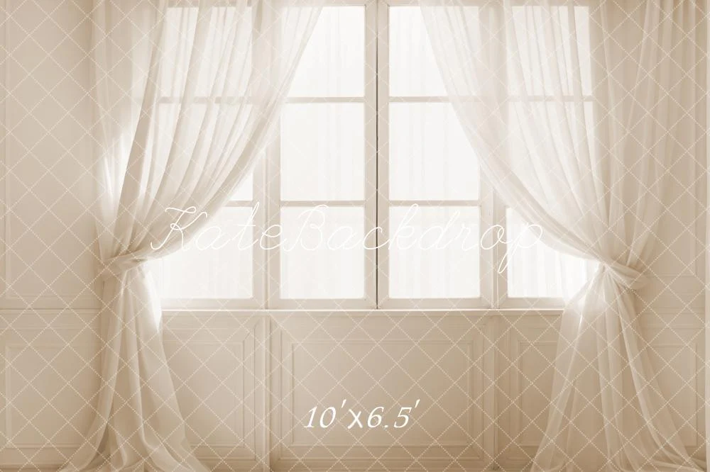 Kate White Curtain Vintage Window Backdrop Designed by Emetselch - Image 4