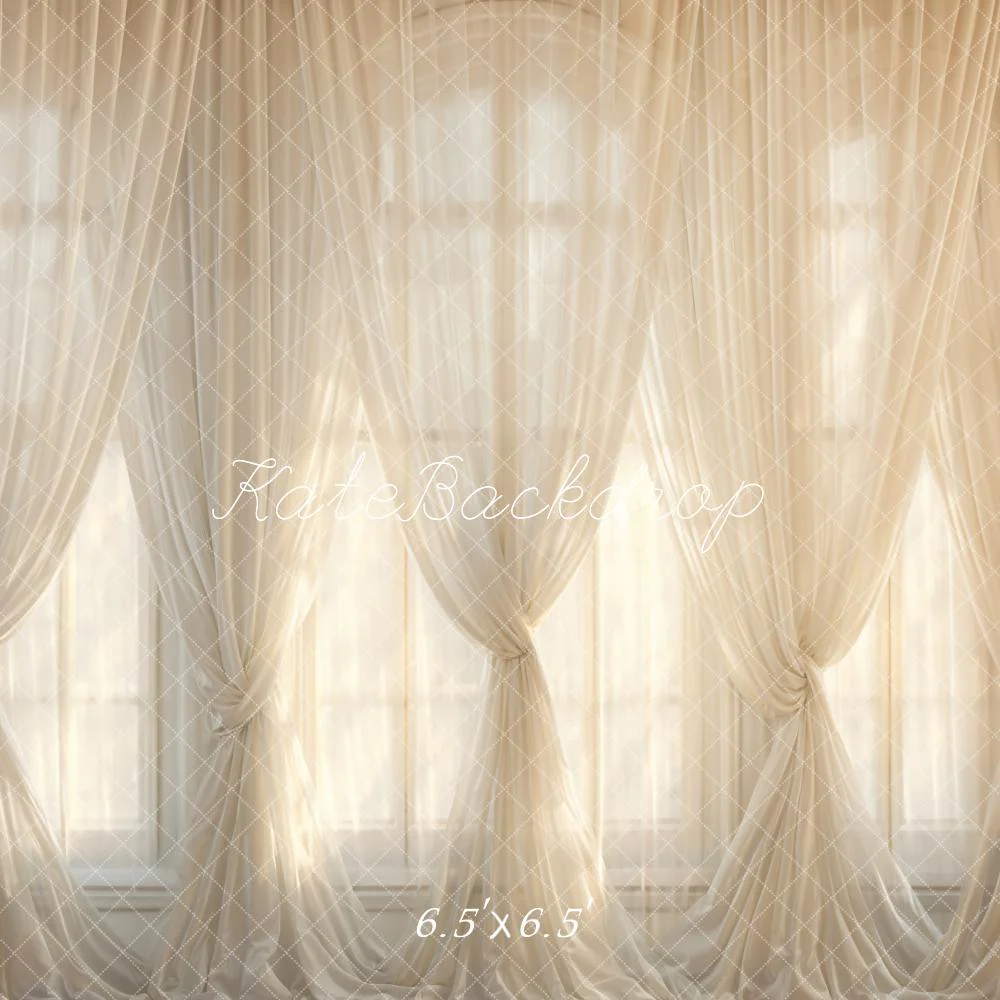 Kate White Curtains Window Room Backdrop Designed by Emetselch - Image 2