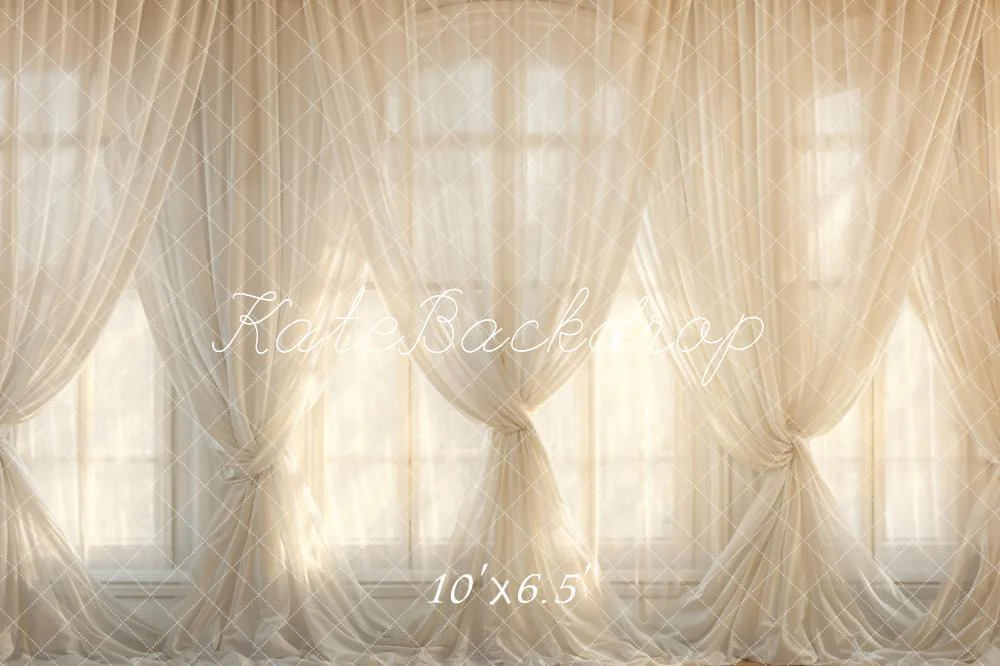 Kate White Curtains Window Room Backdrop Designed by Emetselch - Image 4