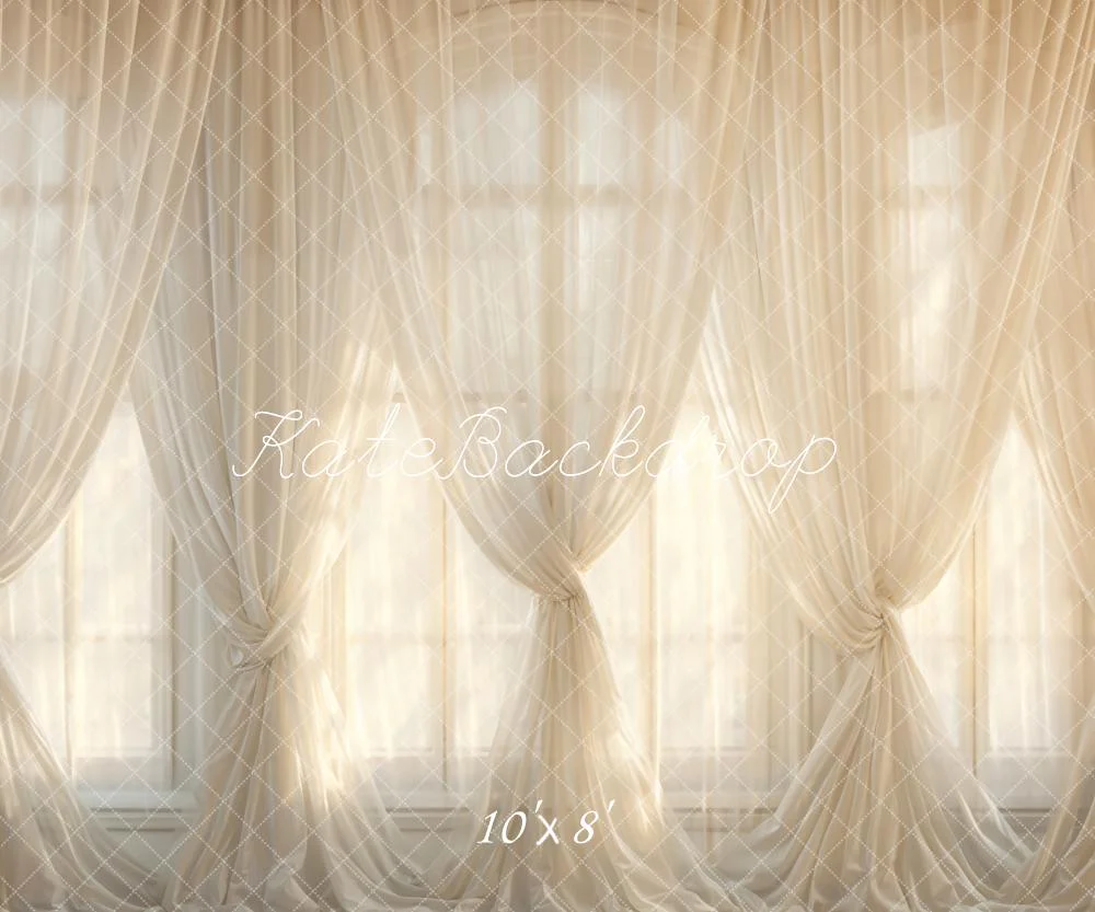 Kate White Curtains Window Room Backdrop Designed by Emetselch - Image 5