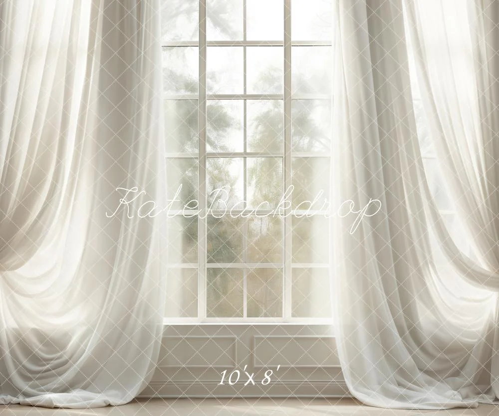 Kate White Curtains Windows Room Backdrop Designed by Chain Photography - Image 10