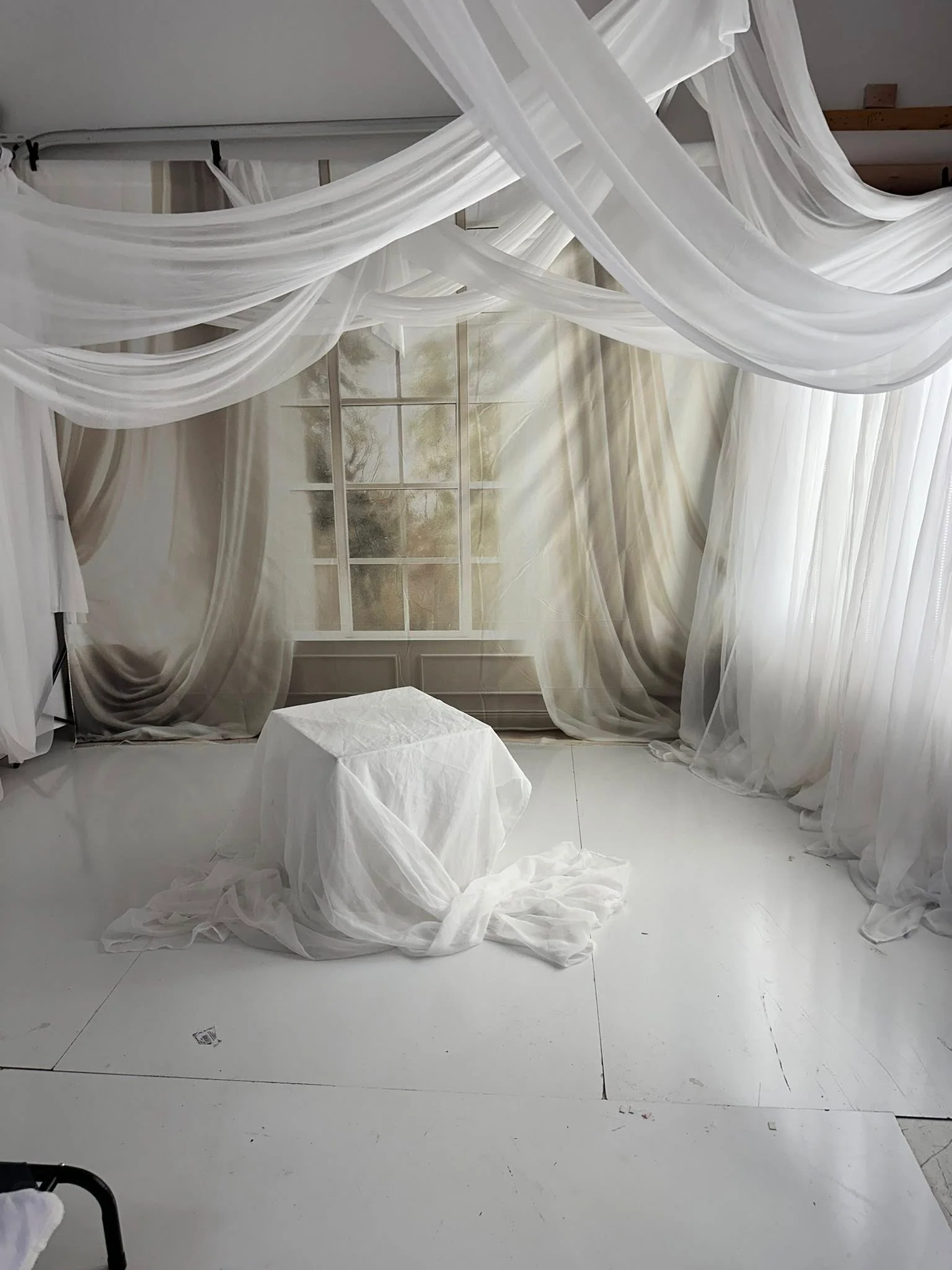 Kate White Curtains Windows Room Backdrop Designed by Chain Photography - Image 4