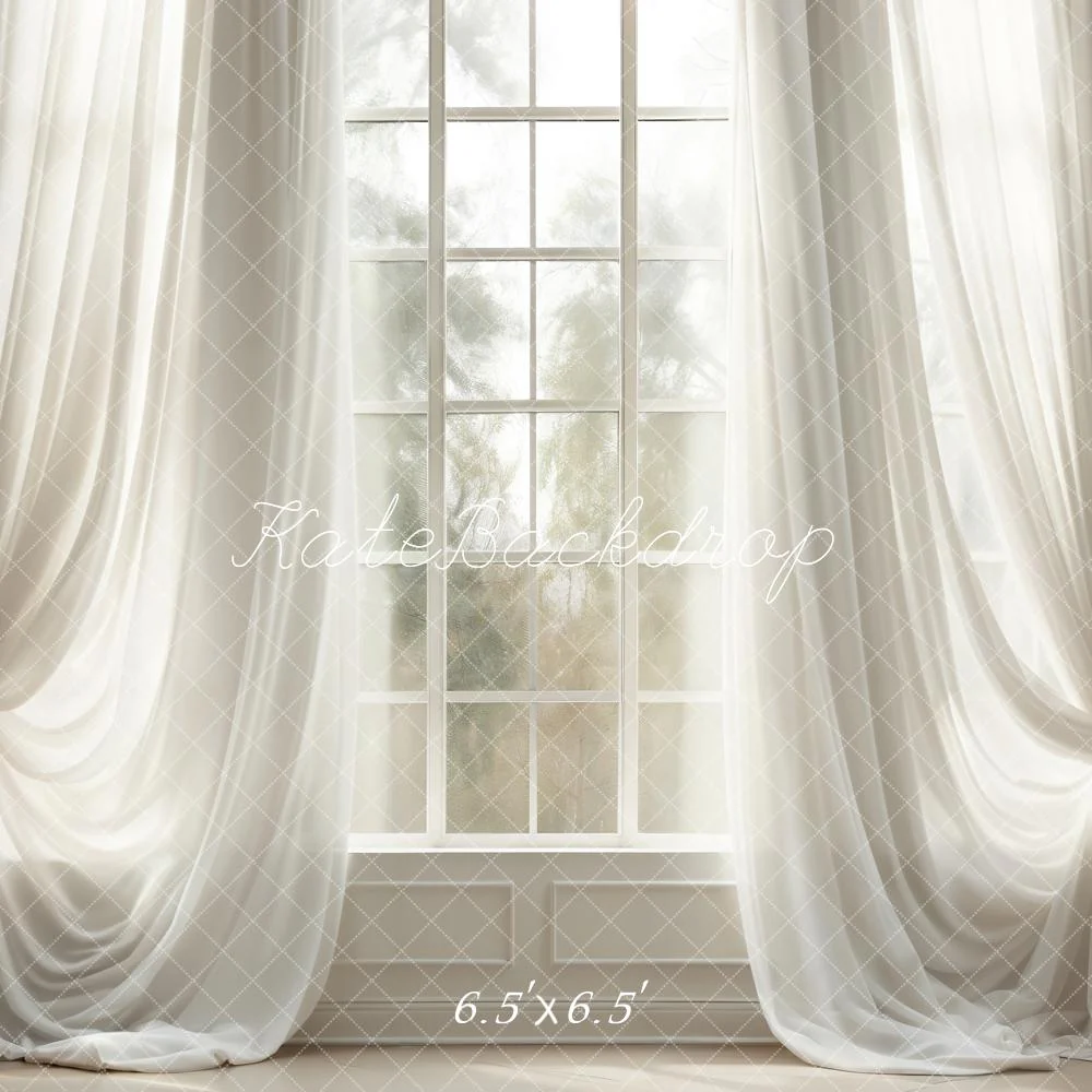 Kate White Curtains Windows Room Backdrop Designed by Chain Photography - Image 7