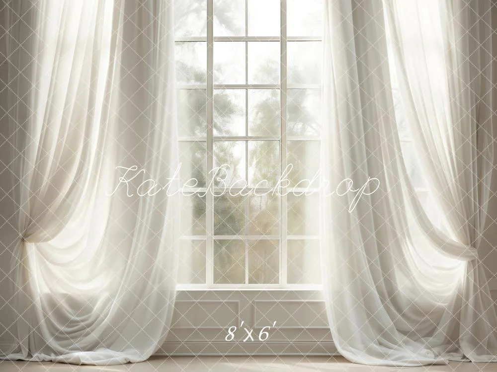 Kate White Curtains Windows Room Backdrop Designed by Chain Photography - Image 8